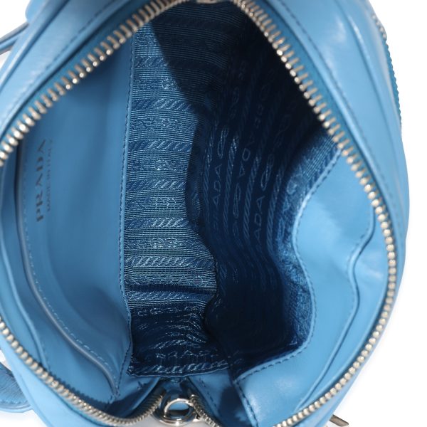 134209 clasp Prada Blue Soft Calf Impunture Diagramme Camera Belt Bag