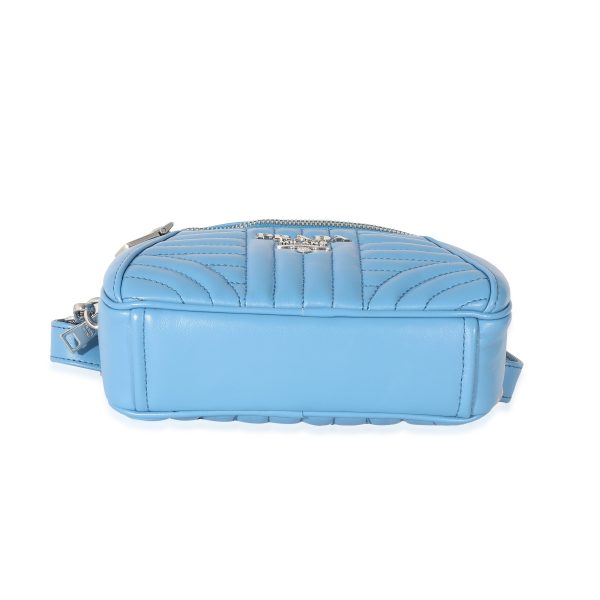 134209 pv Prada Blue Soft Calf Impunture Diagramme Camera Belt Bag