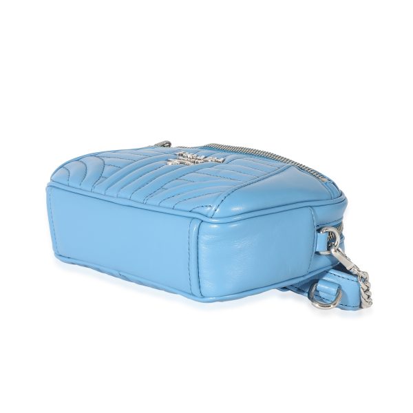 134209 stamp Prada Blue Soft Calf Impunture Diagramme Camera Belt Bag