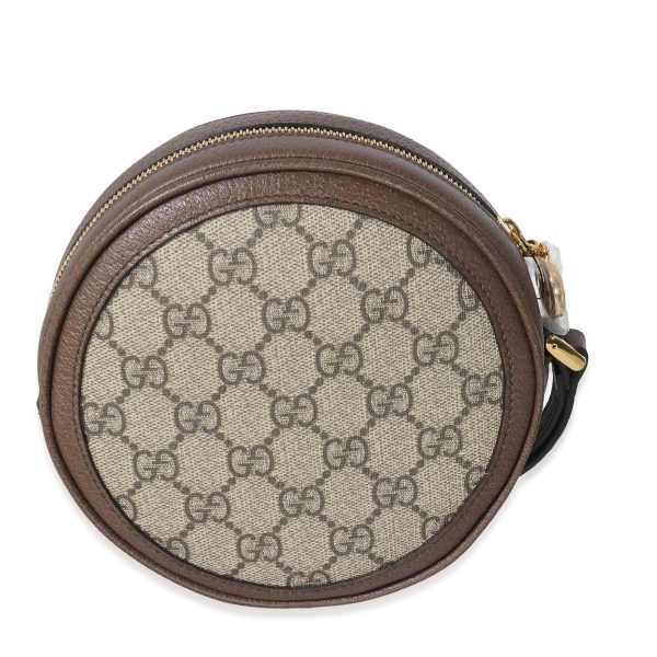 134210 bv Gucci Beige GG Supreme Ophidia Circle Wristlet