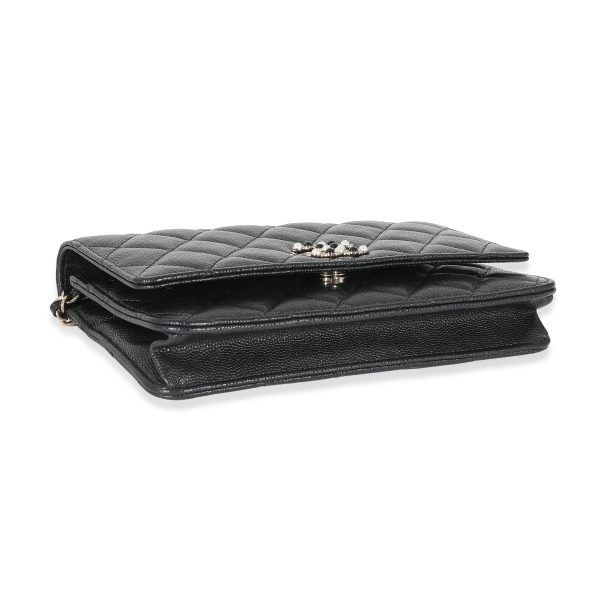 134267 pv Chanel Black Quilted Caviar Coco Candy Wallet On Chain