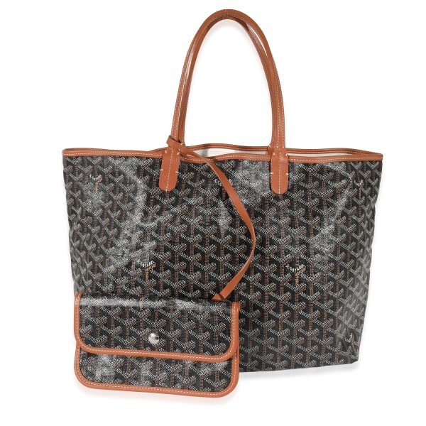 134280 fv Goyard Black Gold Goyardine Canvas Saint Louis PM