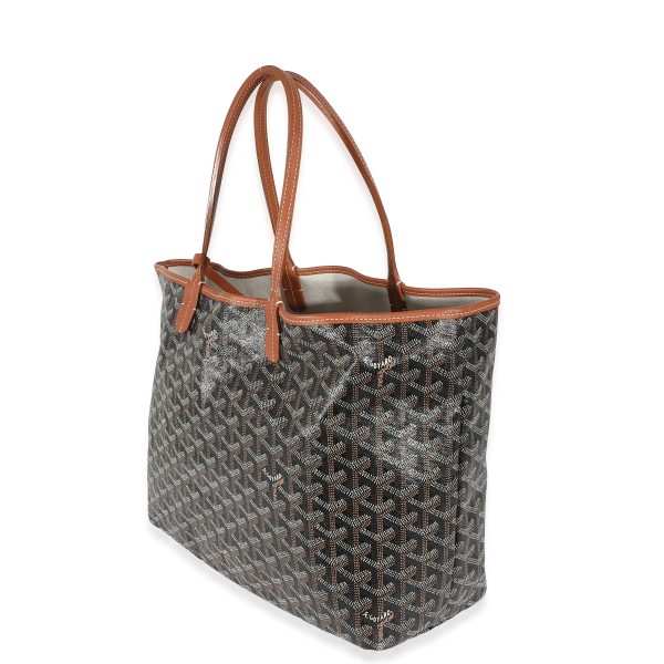 134280 sv Goyard Black Gold Goyardine Canvas Saint Louis PM