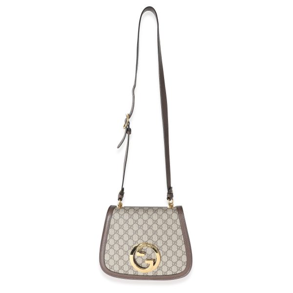 134384 clasp 02bb3009 5dc8 4c5e a0da 1f5243f794c2 Gucci Beige GG Supreme Calfskin Web Medium Blondie Shoulder Flap Bag