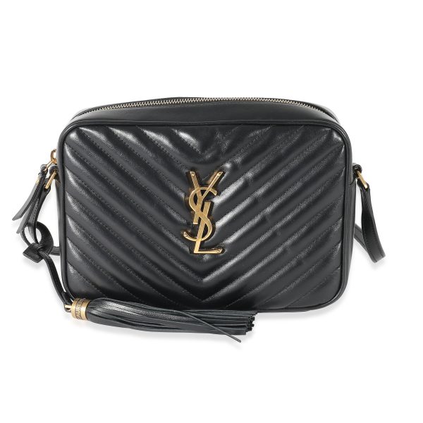 134408 fv Saint Laurent Black Leather Lou Camera Bag