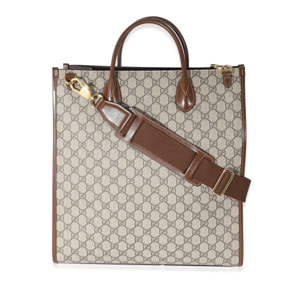 134433 bv 2d551281 569a 48b2 b969 dfc7ec05da66 Gucci Beige GG Supreme Canvas Brown Leather Medium Interlocking G Tote