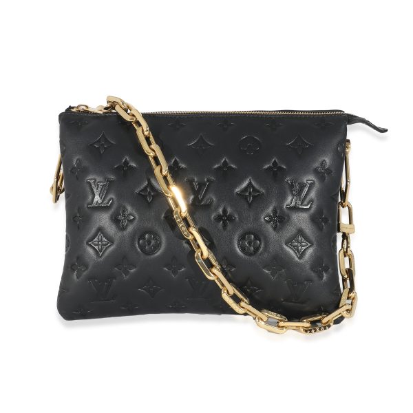 134435 stamp 689733cf 13b8 49f3 bfe3 fa6588d28d93 Louis Vuitton Black Puffy Lambskin Coussin PM