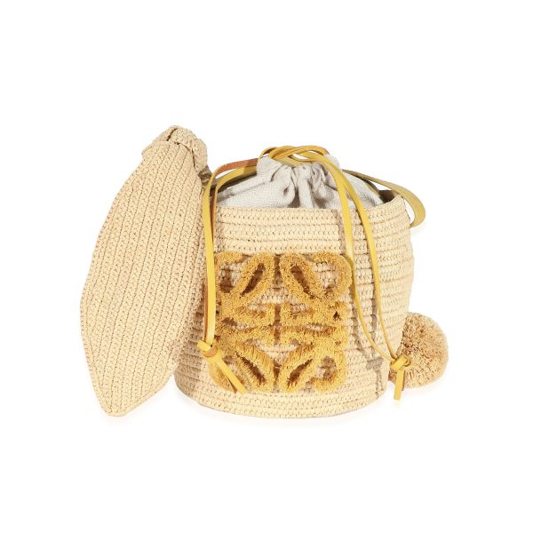 134474 fv 5417c96d cf6b 4162 a59a 87c019107935 Loewe Beige Raffia Bunny Bucket Bag