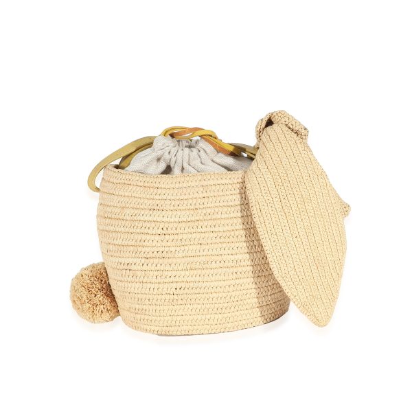 134474 stamp 00411c16 2a08 4c11 af74 db0911410ae5 Loewe Beige Raffia Bunny Bucket Bag