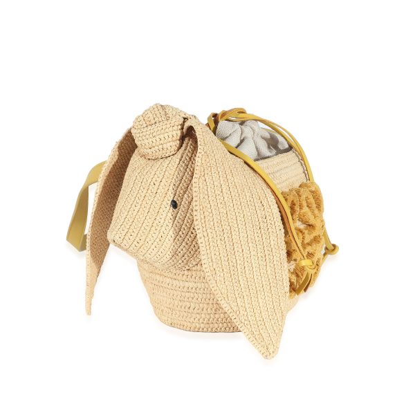 134474 sv c8ab4dcb ca4b 460b bd54 0077a5f19d48 Loewe Beige Raffia Bunny Bucket Bag