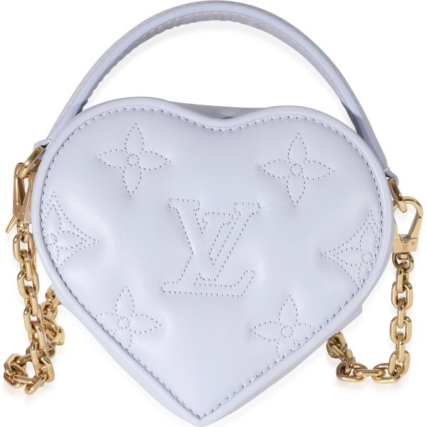 134476 stamp Louis Vuitton Lilac Bubblegram Calf Leather Pop My Heart Pouch