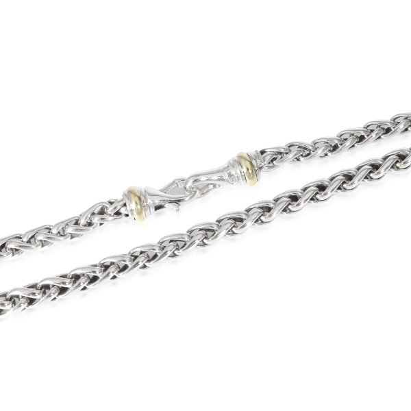 134493 clasp f8a07672 748c 485c 9a03 6d4da13b74a8 David Yurman Wheat Chain Necklace in Sterling Silver 14K Yellow Gold