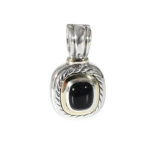 134496 fv David Yurman Albion Onyx Enhancer Pendant in 14k Yellow GoldSterling Silver