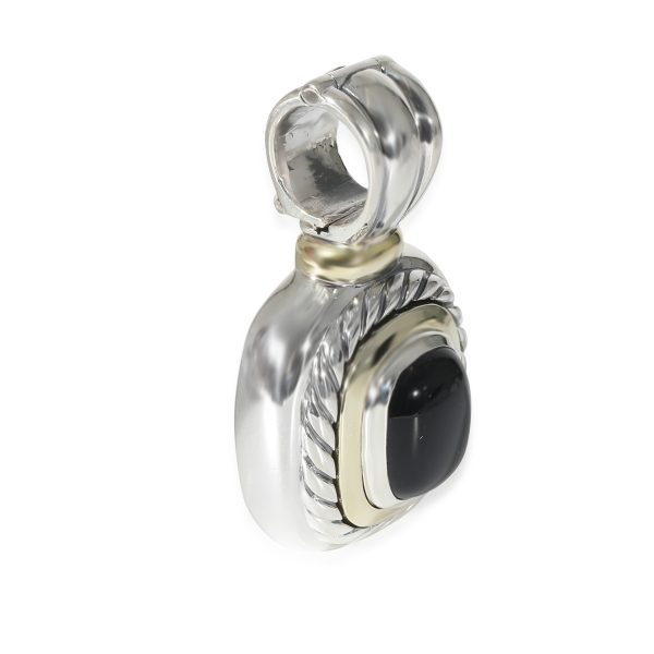 134496 sv David Yurman Albion Onyx Enhancer Pendant in 14k Yellow GoldSterling Silver