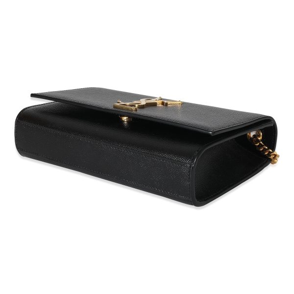 134499 box Saint Laurent Black Grain De Poudre Small Monogram Kate Bag