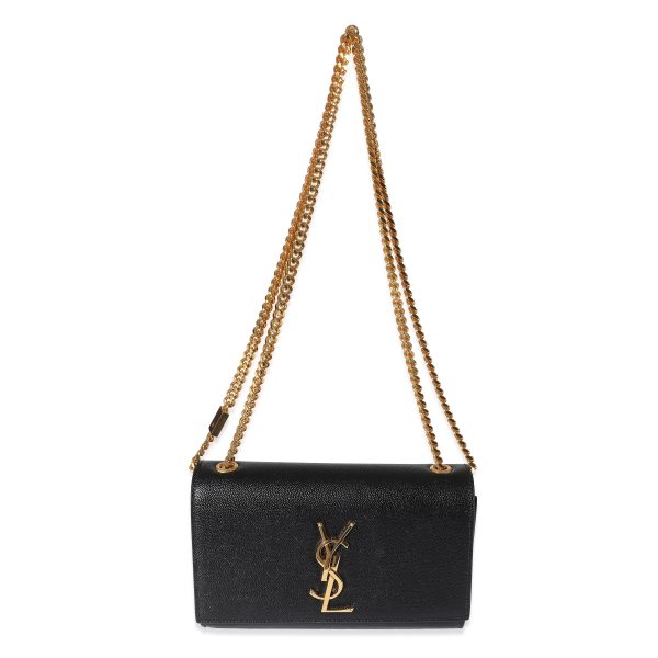 134499 bv Saint Laurent Black Grain De Poudre Small Monogram Kate Bag