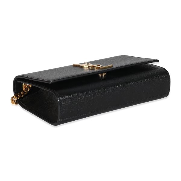 134499 clasp Saint Laurent Black Grain De Poudre Small Monogram Kate Bag