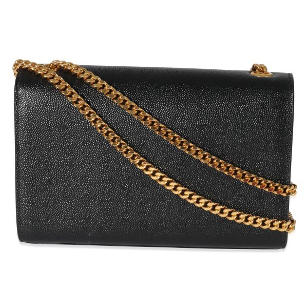 134499 pv Saint Laurent Black Grain De Poudre Small Monogram Kate Bag