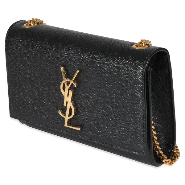 134499 sv Saint Laurent Black Grain De Poudre Small Monogram Kate Bag