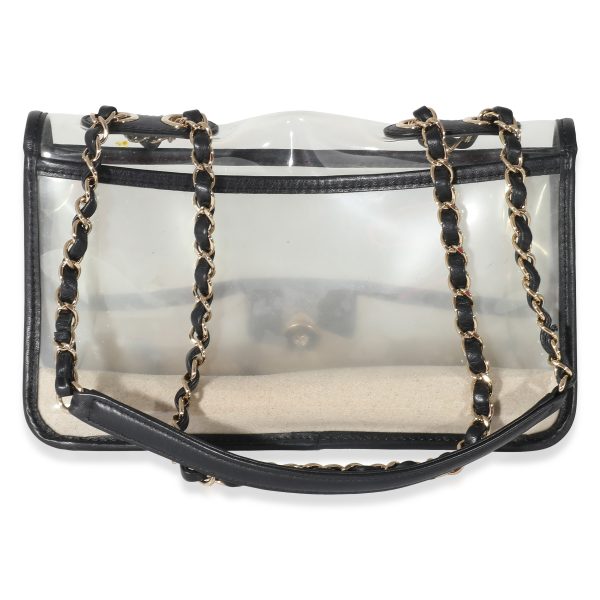 134521 pv e6aaeb41 3288 4698 a00a f3a2c0fcb959 Chanel Black Lambskin PVC Sand By The Sea Medium Flap Bag