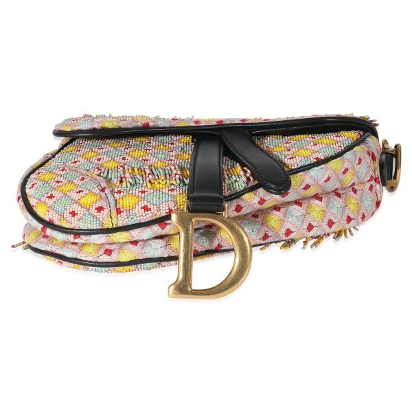 134533 box f78e29d6 dd84 46ac 9c66 b467d47b957b Christian Dior Multicolor Beaded Tassel Micro Saddle Bag