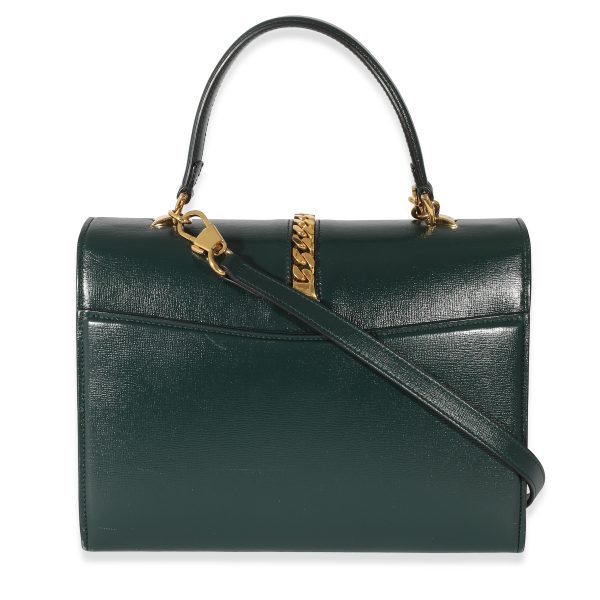 134544 pv Gucci Green Leather Small 1969 Sylvie Top Handle Bag