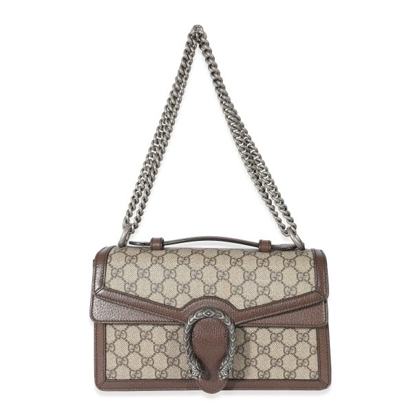 134568 bv 2593b9d6 7645 4395 9cfa 1e470d5db89f Gucci Beige GG Supreme Canvas Small Dionysus Top Handle Bag