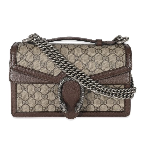 134568 fv 99407738 0530 4c51 b6f3 5b423f2e4a09 Gucci Beige GG Supreme Canvas Small Dionysus Top Handle Bag