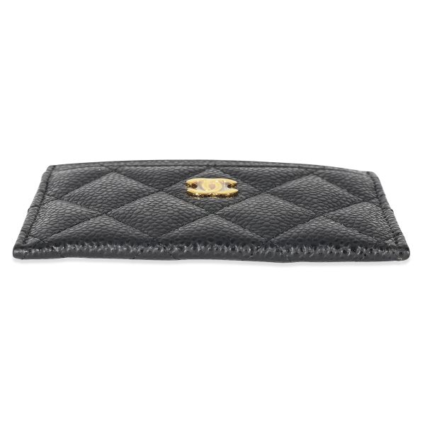 134586 box Chanel Black Quilted Caviar Card Case