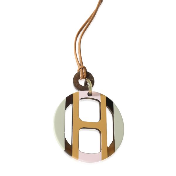 134594 bv Hermès H Equipe Lacquered Horn Pendant On Leather Cord