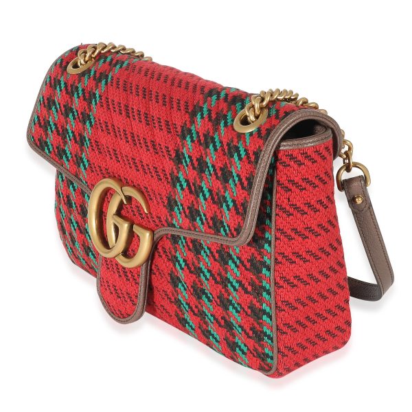 134607 sv 2a39cf39 b491 4074 b01f 895b5d47cc0d Gucci Multicolor Houndstooth Wool Small GG Marmont Shoulder Bag