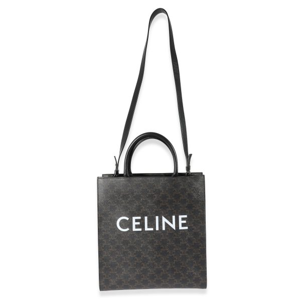 134616 bv 3153abde b0c3 4b14 bd3d 856b8b251cbc Celine Black Triomphe Canvas Medium Vertical Cabas Tote