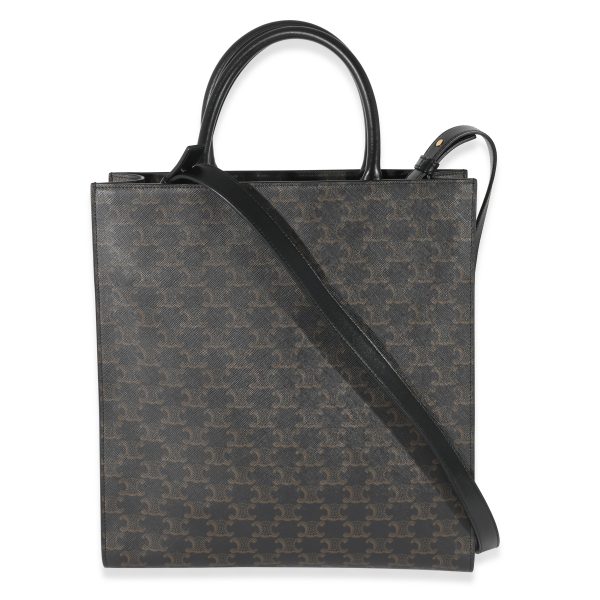 134616 pv f5bfa863 a063 4106 b289 1680211e2f1e Celine Black Triomphe Canvas Medium Vertical Cabas Tote