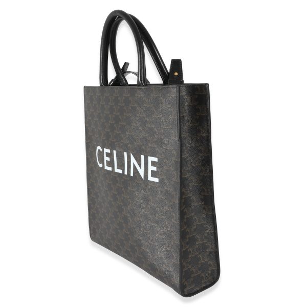 134616 sv 589f5365 c9df 4c04 8e33 532c90124c70 Celine Black Triomphe Canvas Medium Vertical Cabas Tote