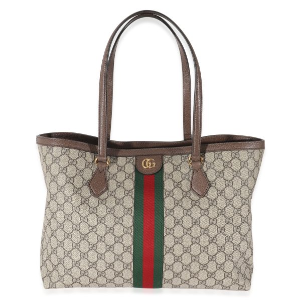 134637 fv Gucci Beige GG Supreme Medium Ophidia GG Tote