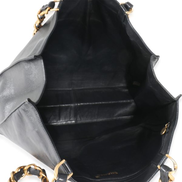 134677 bv Chanel Vintage Black Lambskin CC Chain Tote