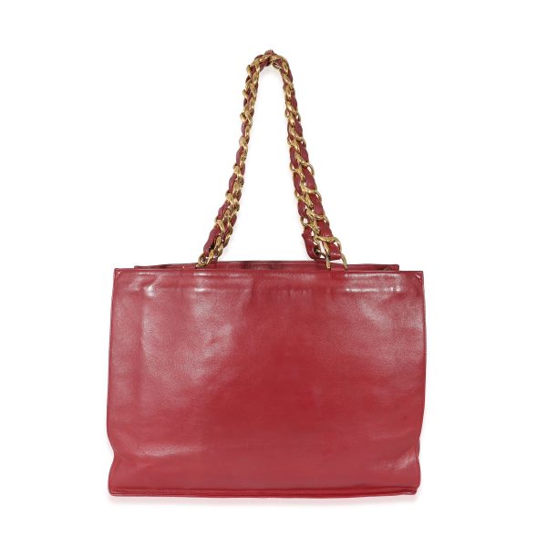 134678 pv Chanel Vintage Burgundy Lambskin CC Chain Tote