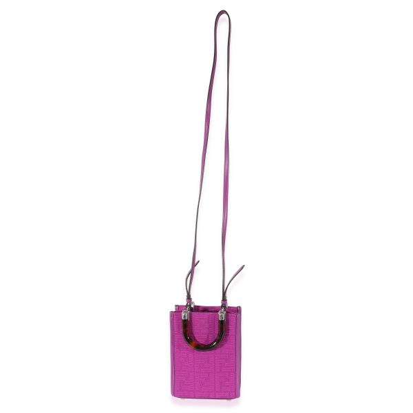 134709 bv fdb679bc 010a 4af7 acfe 77168ab03b69 Fendi Purple FF Technical Fabric Vitello Mini Sunshine Shopper