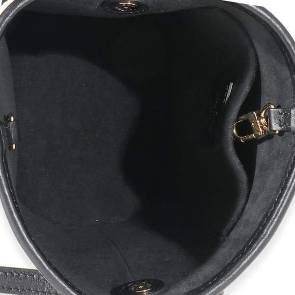 134710 ad1 Louis Vuitton Black Beige Raffia Petit Bucket Bag