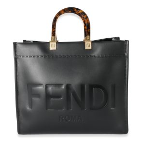 134724 fv Fendi 2Way Peekaboo Bag Leather Black