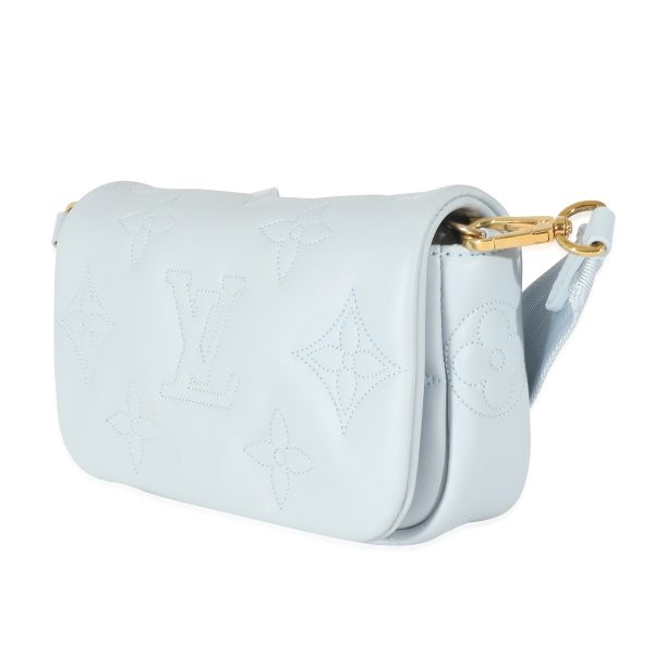 134728 sv Louis Vuitton Bleu Glacier Bubblegram Wallet On Strap