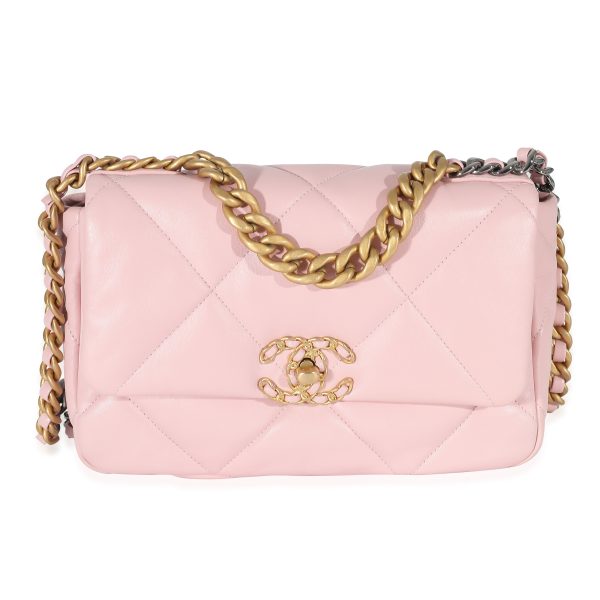 134729 fv Chanel Light Pink Lambskin Small Chanel 19 Flap Bag