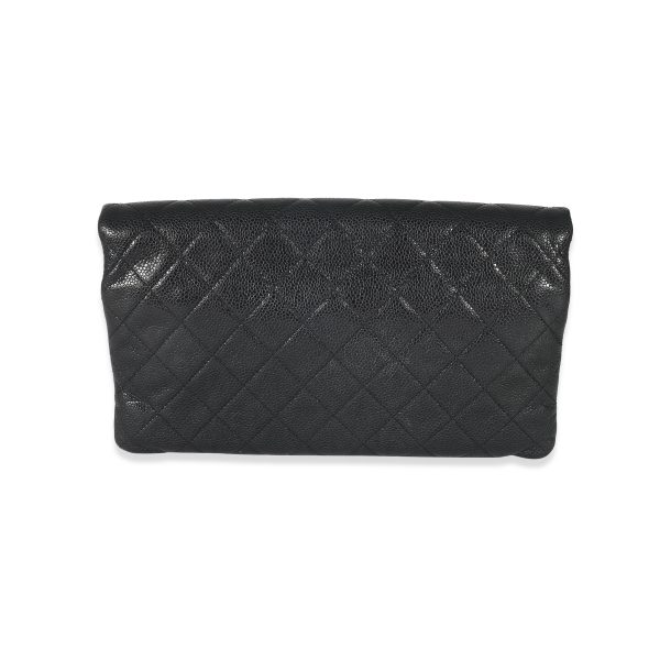 134758 pv fc2981aa a13e 4558 8d51 ae38093567a0 Chanel Black Quilted Caviar CC Flap Clutch