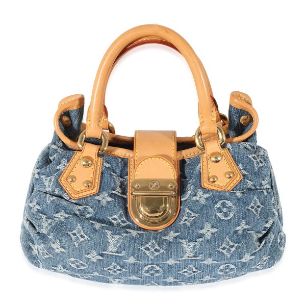 134762 fv Louis Vuitton Blue Monogram Denim Pleaty Bag