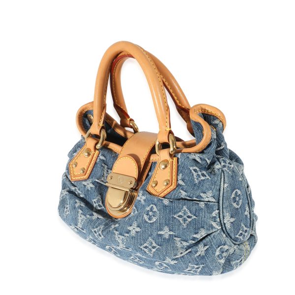 134762 sv Louis Vuitton Blue Monogram Denim Pleaty Bag