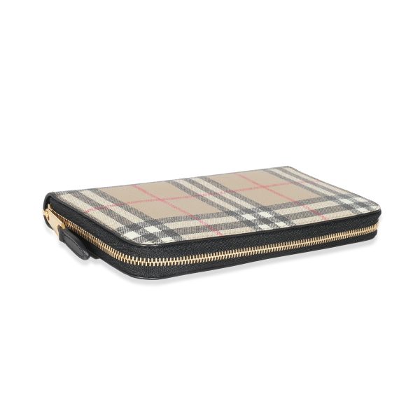 134855 clasp Burberry House Check Canvas Elmore Zip Around Wallet