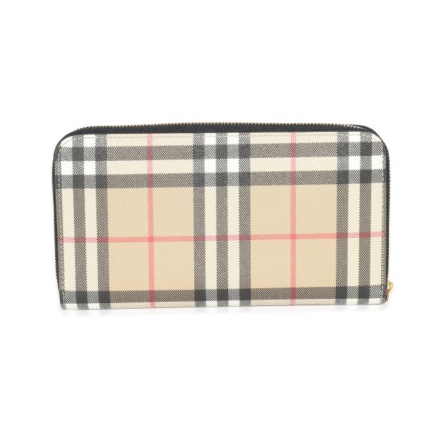 134855 pv Burberry House Check Canvas Elmore Zip Around Wallet