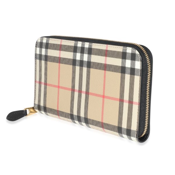 134855 sv Burberry House Check Canvas Elmore Zip Around Wallet