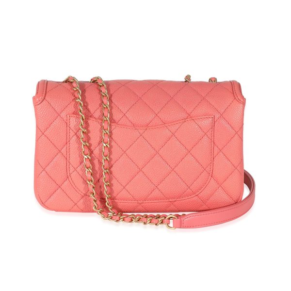 134878 bv Chanel Pink Quilted Caviar Small Filigree Flap Bag