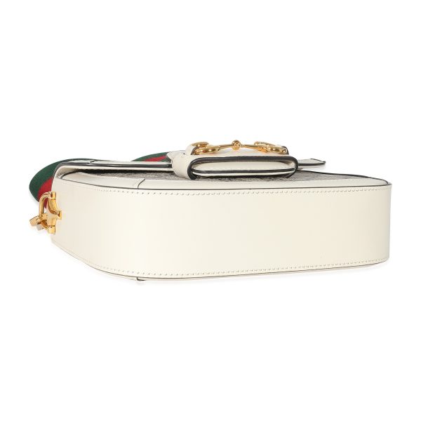 134923 clasp Gucci White Beige GG Canvas Mini Horsebit 1955